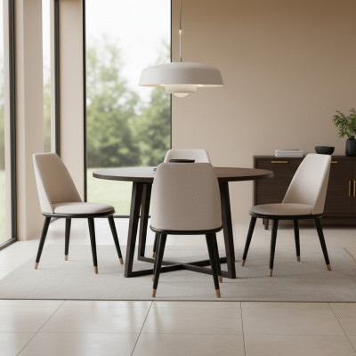 Chaise de salle à manger beige Designer Mega Comfort abler dans un style moderne