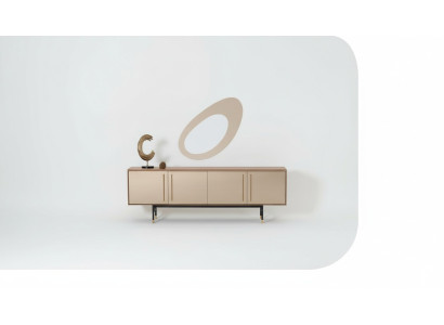 Salle de séjour Miroir Buffet Armoire Design noble Bois 2 pièces. Nouveau luxe