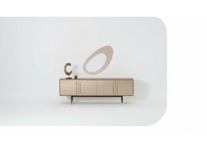 Salle de séjour Miroir Buffet Armoire Design noble Bois 2 pièces. Nouveau luxe