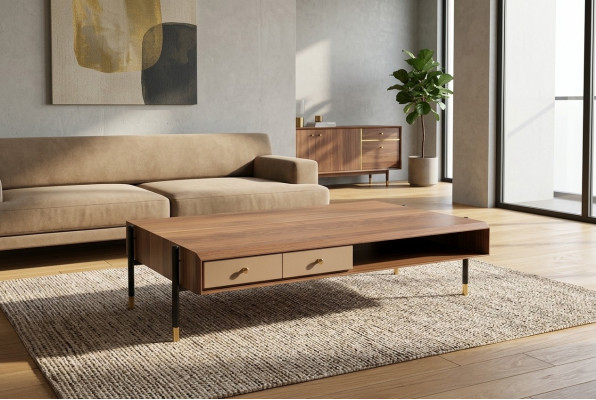 Table basse Salon Bois Luxe Design tables en bois neuves brun Table basse