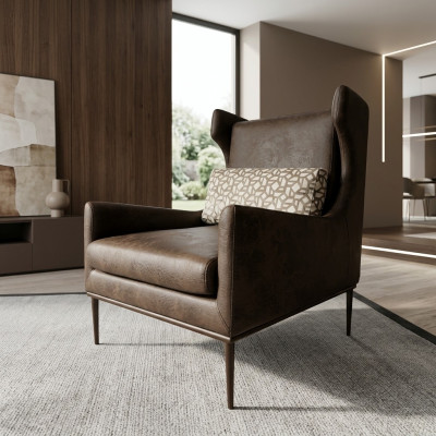 Fauteuil de salon style moderne Marron Luxe nouveau