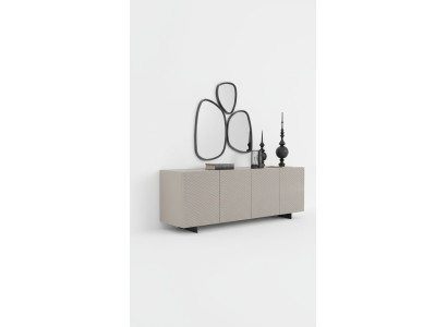 Salle de séjour Miroir Buffet Armoire Design élégant Luxe 2 pièces. Beige nouveau
