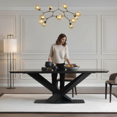 Table de salle à manger de luxe Design Table Salle à manger Tables en Métal Mobilier Design neuf