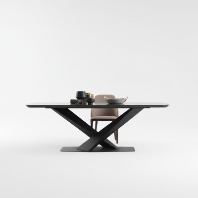 Table de salle à manger de luxe Design Table Salle à manger Tables en Métal Mobilier Design neuf