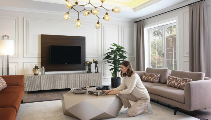 Meuble TV de luxe Meuble TV Buffet Table basse Mur TV 3 Pièces