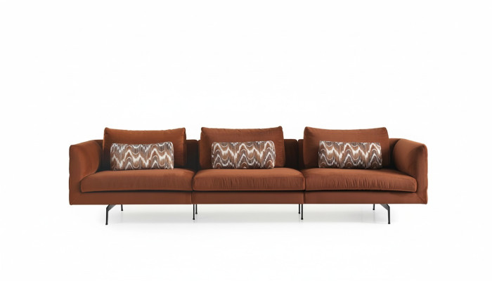 Sofa de salon 4 places Siège Canapé Rembourrage Canapés Design marron