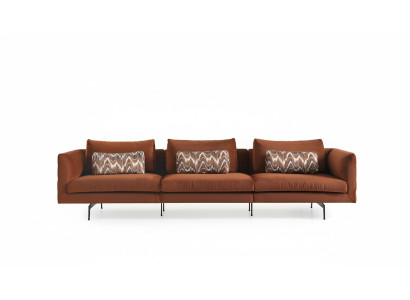Sofa de salon 4 places Siège Canapé Rembourrage Canapés Design marron