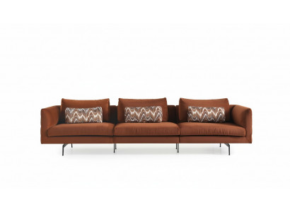 Sofa de salon 4 places Siège Canapé Rembourrage Canapés Design marron