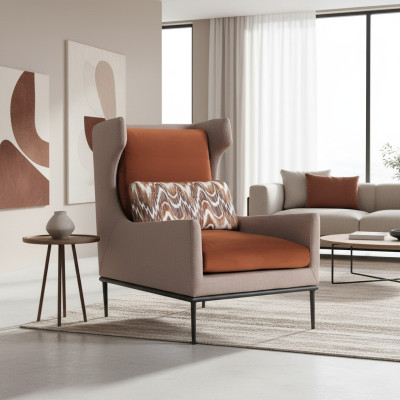 Salle de séjour Fauteuil Canapé Rembourrage Design Textile Canapé 1 place Rembourrage