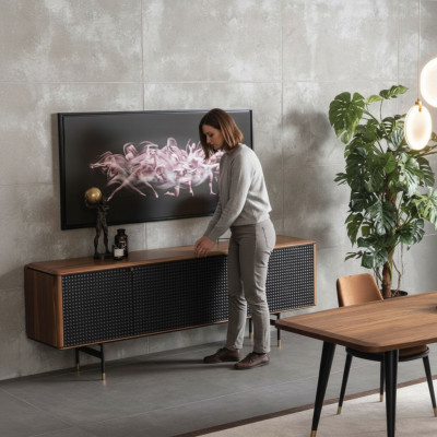 Buffet de salon en bois style moderne de luxe marron buffet loft de 228 cm