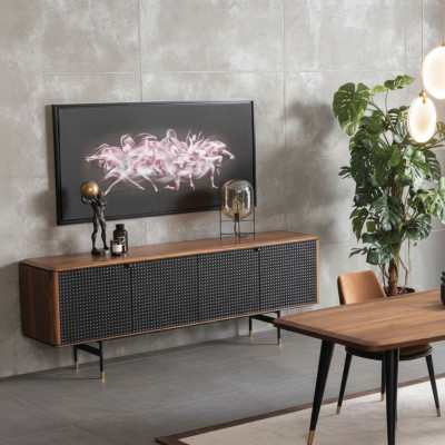 Buffet de salon en bois style moderne de luxe marron buffet loft de 228 cm