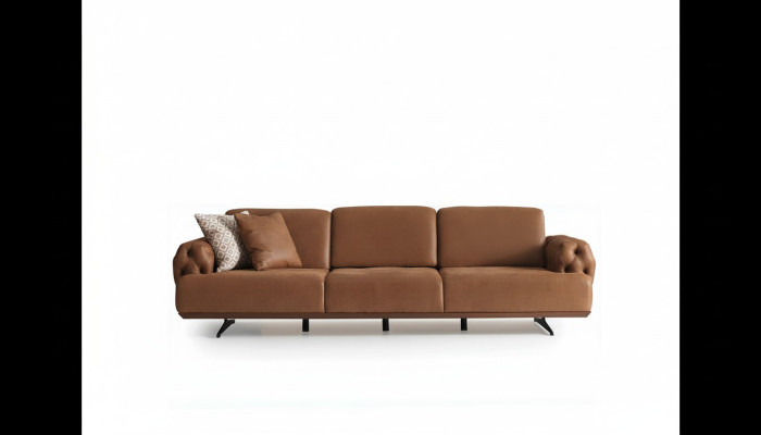 Canapé 4 places Chesterfield Design Canapé de luxe Revêtement Canapé marron