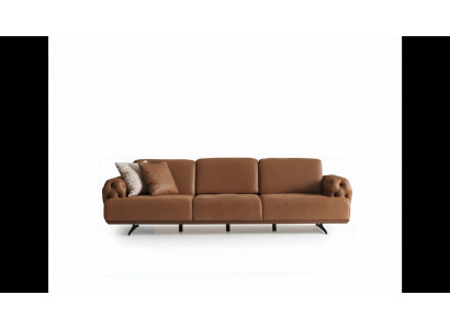 Canapé 4 places Chesterfield Design Canapé de luxe Revêtement Canapé marron