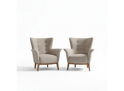 Chesterfield Fauteuil Canapé Tapisserie de Luxe en Bois avec Style Textile Moderne Lounge