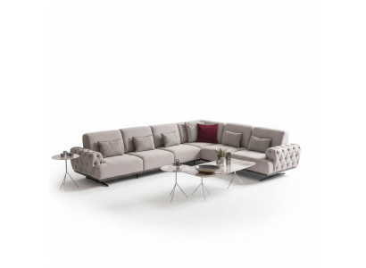 Canapé d'angle 2x Table basse Suite d'angle Table Paysage vivant Mobilier en forme de L