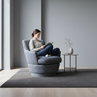 Luxury Fauteuil Design Meubles en bois avec textile Canapé une place Lounge Club