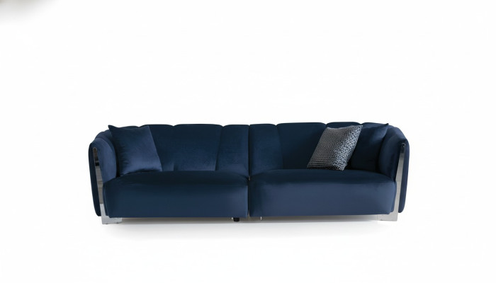 Salle de séjour Canapé Canapé Designer Textile Siège Rembourrage Design Bleu