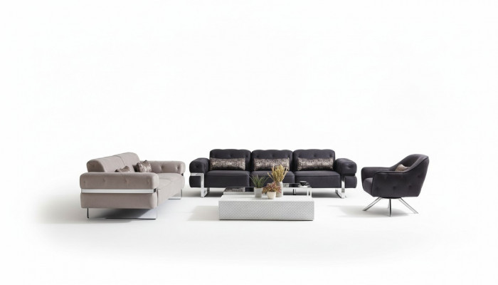 Ensemble de canapé Set 431 Siège 3x Tables basses Canapé Suite Design Tables 6 pcs.