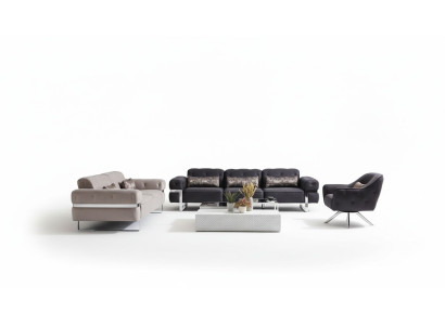 Ensemble de canapé Set 431 Siège 3x Tables basses Canapé Suite Design Tables 6 pcs.