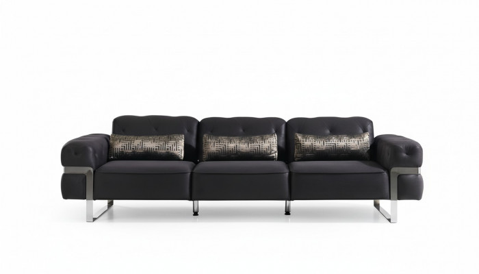 Canapé 3 places en textile de luxe design noir