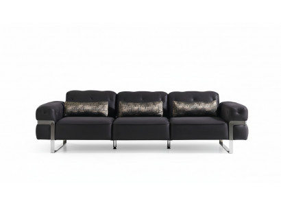 Canapé 3 places en textile de luxe design noir