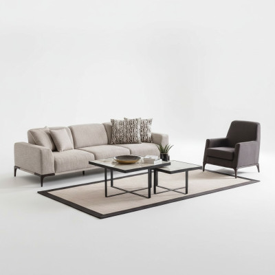 Sofa du salon 4 places Style de design Mobilier canapé moderne Élégant