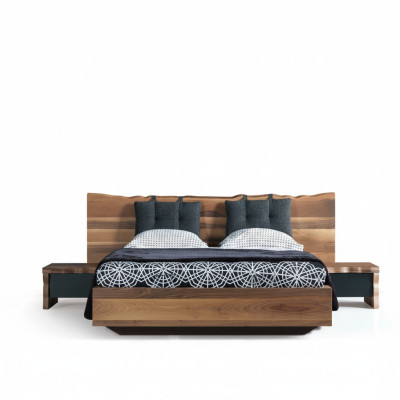 Chambre Suite Lit 2x Table de chevet Ensemble Mobilier neuf 3 pièces. Nouveau brun