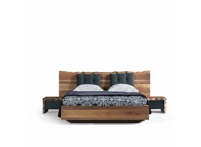Chambre Suite Lit 2x Table de chevet Ensemble Mobilier neuf 3 pièces. Nouveau brun