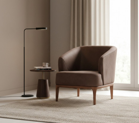 Salon Marron Chaise de Luxe Designer Fauteuil Mono-Place Rembourrage