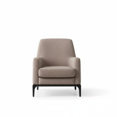 Salon Fauteuil Design Canapé Luxe Rembourrage Moderne Marron Bois Textile
