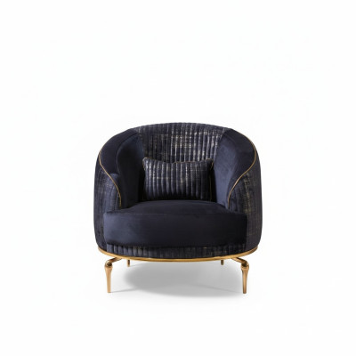 Salon Fauteuil Rembourrage Canapés 1 Place Moderne Textile Neuf Bleu Luxe