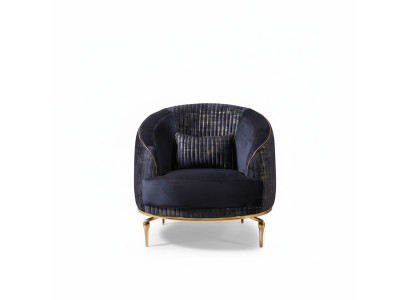 Salon Fauteuil Rembourrage Canapés 1 Place Moderne Textile Neuf Bleu Luxe