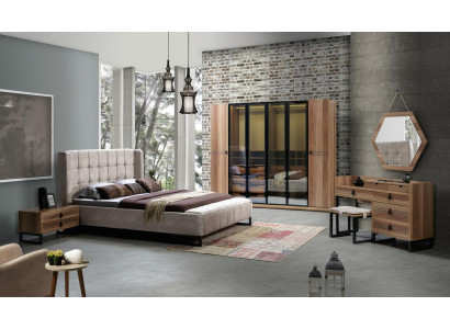 Élégant ensemble de meubles de chambre à coucher au design italien minimaliste