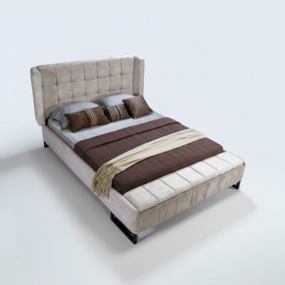 Lit Lit double Meubles Ameublement Chambre Design Tissu Textile Nouveau
