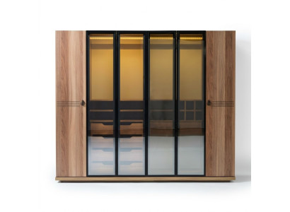 Meubles de garde-robe transparents de luxe pour aménagement de chambre.
