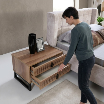 Table de chevet de chambre à coucher Design Buffet en bois avec métal luxe nouveau