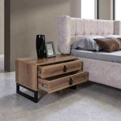 Table de chevet de chambre à coucher Design Buffet en bois avec métal luxe nouveau