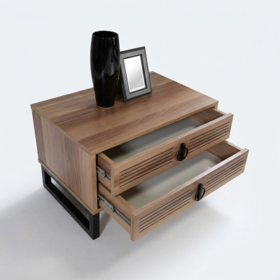 Table de chevet de chambre à coucher Design Buffet en bois avec métal luxe nouveau