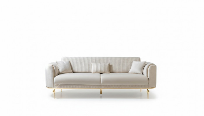 Canapé 3 places Canapé designer Canapé Rembourrage Canapés Textile Blanc Moderne Trois places