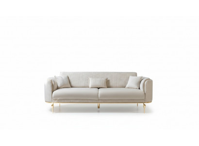Canapé 3 places Canapé designer Canapé Rembourrage Canapés Textile Blanc Moderne Trois places