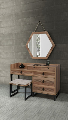 Chambre Miroir Commode Bois Design Moderne Luxe Marron Nouveau