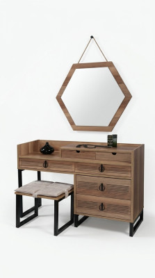 Chambre Miroir Commode Bois Design Moderne Luxe Marron Nouveau