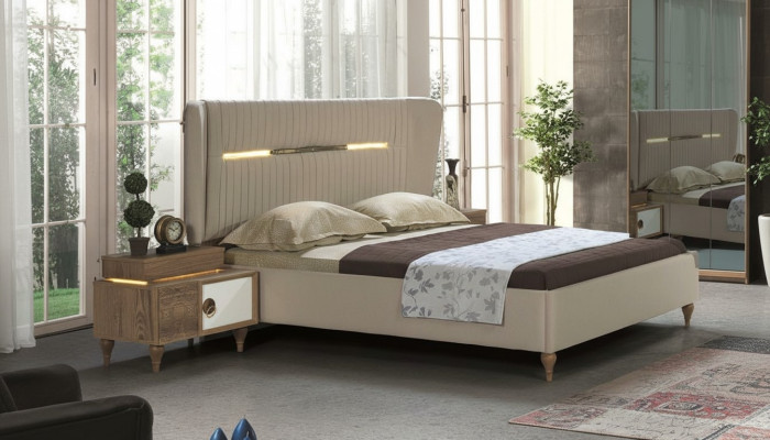 Chambre Lit Rembourrage Design Luxe Lits Doubles d'Hôtel en Bois Meubles