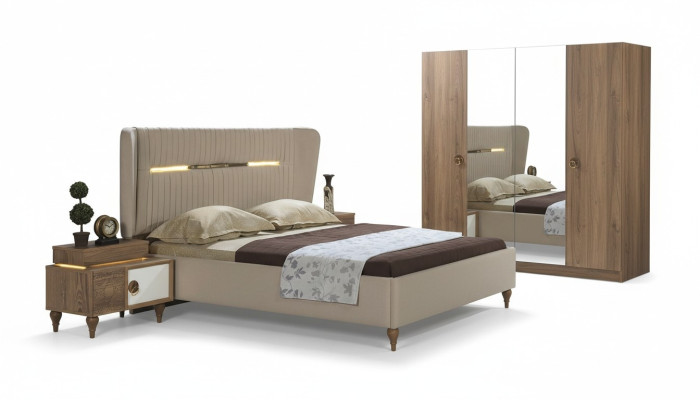 Chambre Lit Rembourrage Design Luxe Lits Doubles d'Hôtel en Bois Meubles
