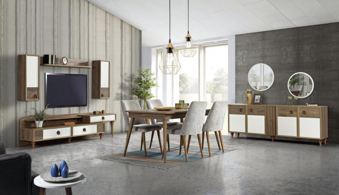 Ensemble de salle à manger, Ensemble de salle à manger, Ensemble de table, Ensemble de table à manger, Ensemble 4 chaises complet 5 pièces.