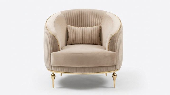 Salon Fauteuil Tissu Rembourrage 1 Place Siège en Tissu Un Place de Luxe