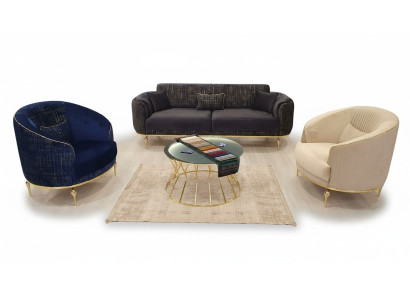 Ensemble de canapé 3+1+1 places Mobilier de salon Canapés + Fauteuil 3 pièces.