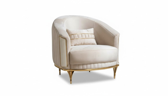 Salon Fauteuil de luxe 1 place Canapé Mobilier nouveau Moderne Beige