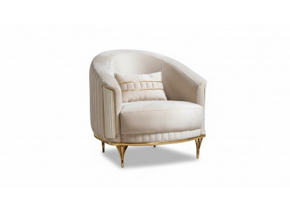 Salon Fauteuil de luxe 1 place Canapé Mobilier nouveau Moderne Beige
