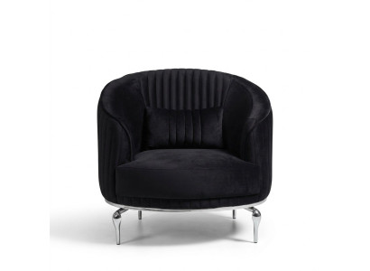 Salon Fauteuil Design Canapé Tissu Rembourrage Luxe Siège neuf Noir